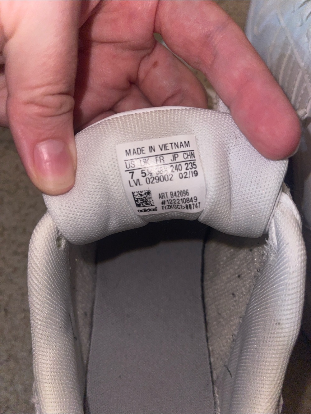 Adidas White Low-Top Lace-Up Sneakers - Picture 5 of 6